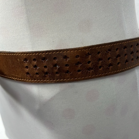 Vintage Levi's Women’s Brown Leather Belt Oil Tanned Harness Sz 36 Southwestern - Picture 3 of 7